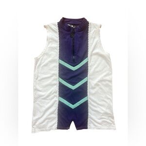 Jamie sadock Top Size Small Golf Sleeveless 100% Cotton White Purple‎